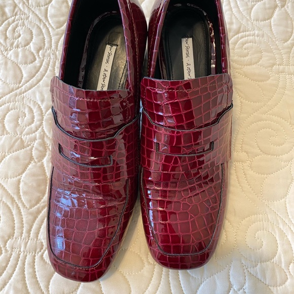 & Other stories red patent croc heeled loafers - Picture 6 of 6